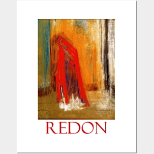 Woman in Red by Odilon Redon Posters and Art